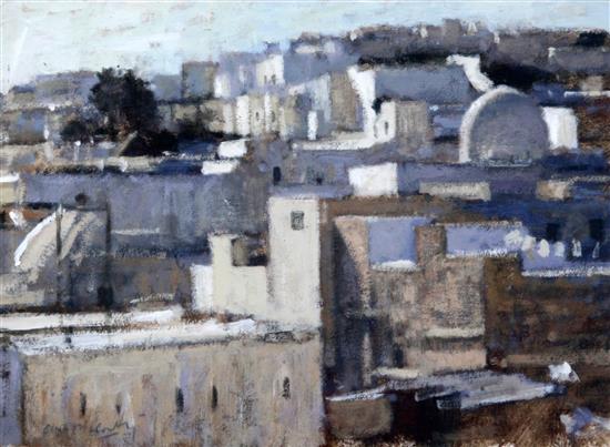 Clive McCartney (b. 1960) Medina, Tangier and Hotel Fuentes, Tangier, 8 x 11.5in.